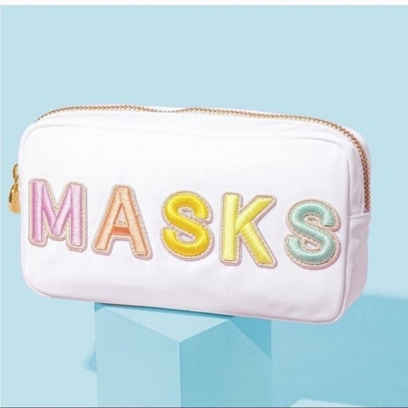 NWT Stoney Clover Lane Small Masks Pouch White - Picture 1 of 4